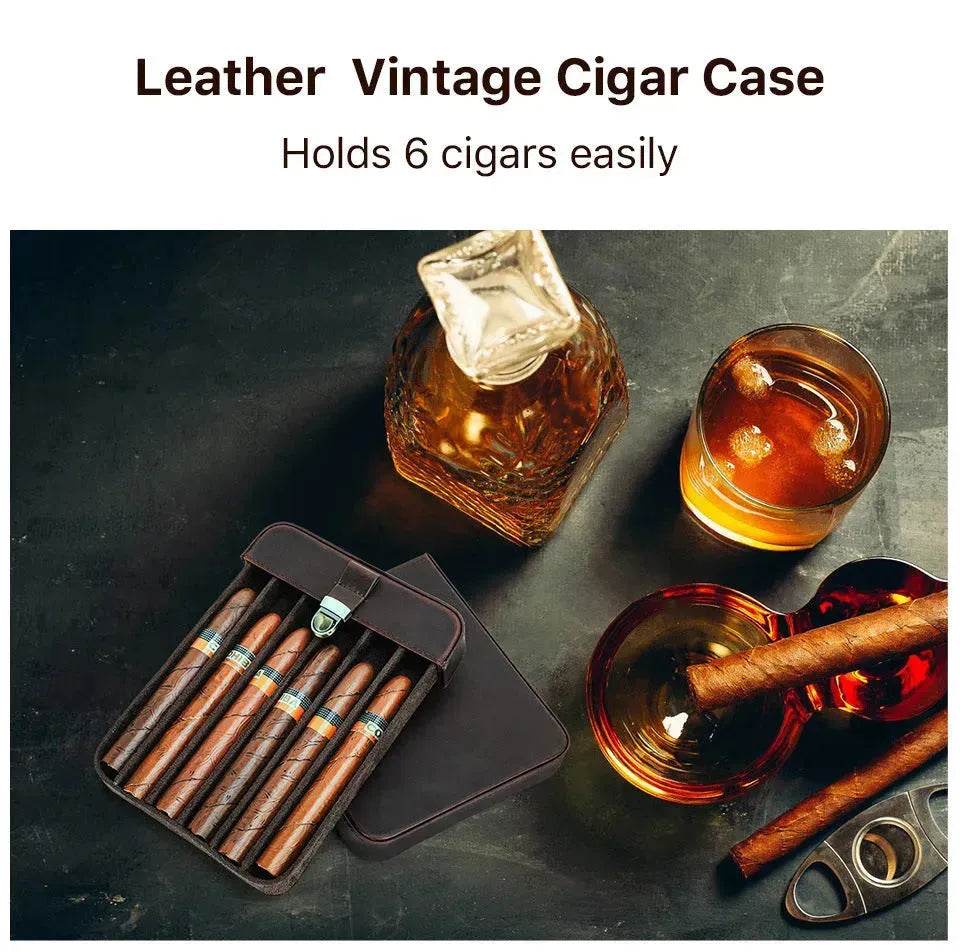Portable Vintage Horse Leather Travel Cigarette case Cigar wallet - EX-STOCK Canada