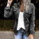 European and American mid-length fitted denim jacket top for women - EX-STOCK CANADA