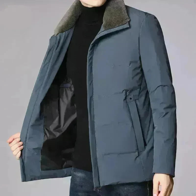 Fur Collar Thick Business Office Work Down Winter Jacket for men - EX-STOCK CANADA