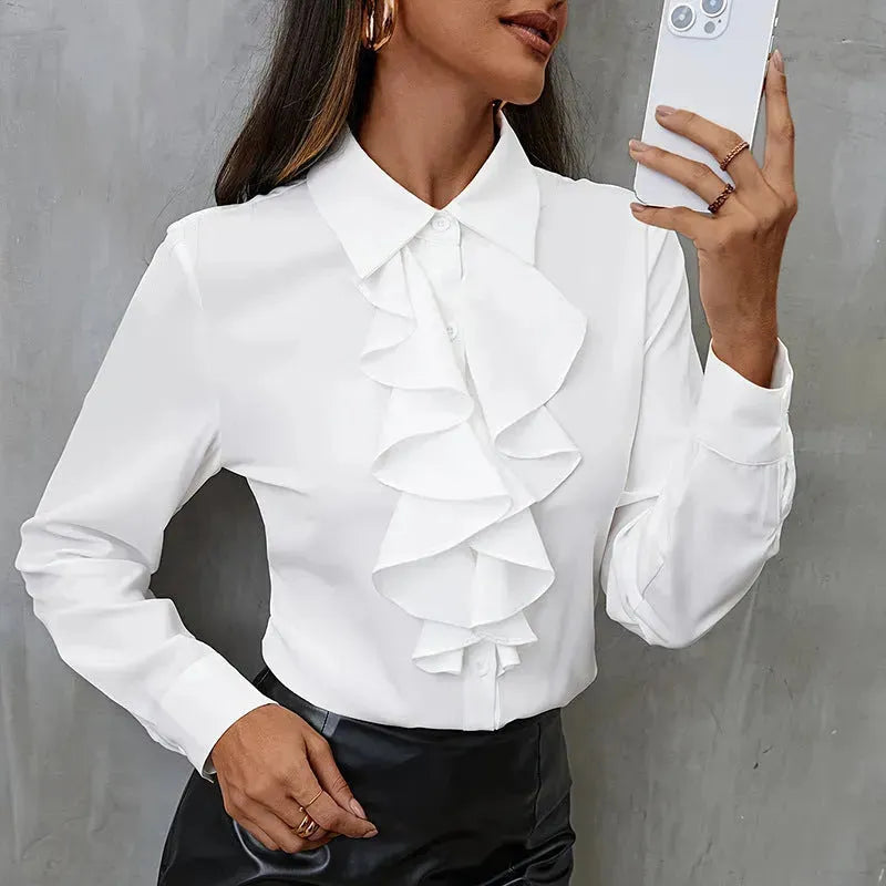 New Long Sleeve Business Work Office  Chiffon Blouse Shirt Women - EX-STOCK CANADA