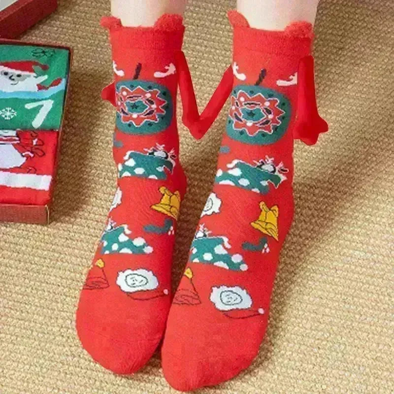 Christmas Stockings Autumn Winter Cotton Magnet Lodestone Hand Tube Socks - EX-STOCK CANADA