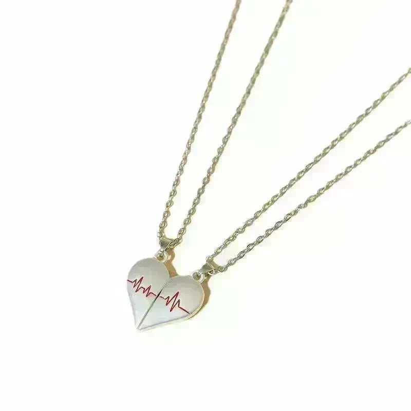 Heartbeat Magnetic Heart Necklace Love Couple Jewelry - EX-STOCK CANADA