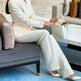 Ivory Women's Single-Breasted Blazer & High-Waisted Pants Set – Gold Button Suit | XS–XL