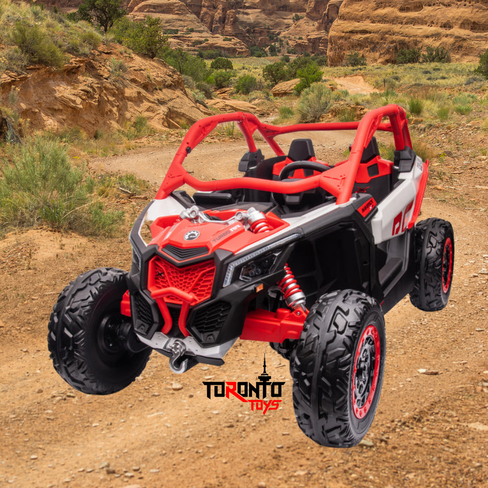 2026 2X24V CAN AM MAVERICK 4X4 2 Seater DELUXE Kids Ride On Car with Remote Control 