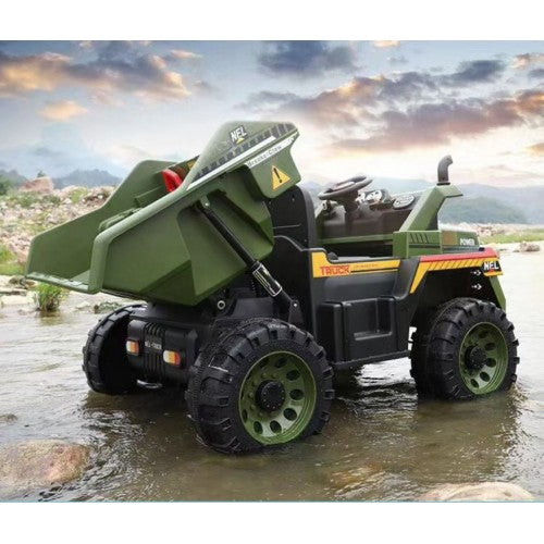 2026 12V Dump Truck 2 Seater Kids Ride On Car with Remote Control and Electronic Dumper 