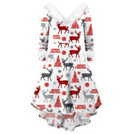 Women's Christmas Long Sleeve V-neck Irregular Dress EX-STOCK Canada 