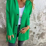 Fall Casual Single Breasted Hooded Cashmere Cardigan Jacket for women - EX-STOCK Canada