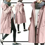 Women Casual Style Hoodie Windbreaker Mid-Length Long-Sleeved waist Jacket - EX-STOCK CANADA