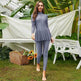Pure Color Long-sleeved Trousers Fully Surrounded By Conservative Beach Surfing Sunscreen ArabOne-piece Swimsuit - EX-STOCK Canada