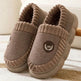 Plus Size Colorblock Plush Slippers For Women Men Winter Warm Home Slipper Indoor Thick-soled Fleece Shoes Couple - EX-STOCK Canada