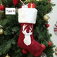 Christmas Stockings Gift Bag Red Hemp Elk Embroidery Christmas Stockings Gift Pendant - EX-STOCK CANADA