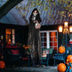 HOMCOM 4.3 Outdoor Halloween Decoration Animatronic Guitar-playing Grim Reaper, Sound And Motion Activated Animated Prop With Light Up Eyes Guitar Music - EX-STOCK Canada