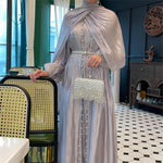 Muslim Clothing Streamer Yarn Three-piece Set Dress - EX-STOCK Canada