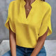 Summer Short-sleeved Chiffon Shirt New V-neck blouse Women's Casual Versatile Clothing Evening Tops for Women - EX-STOCK CANADA
