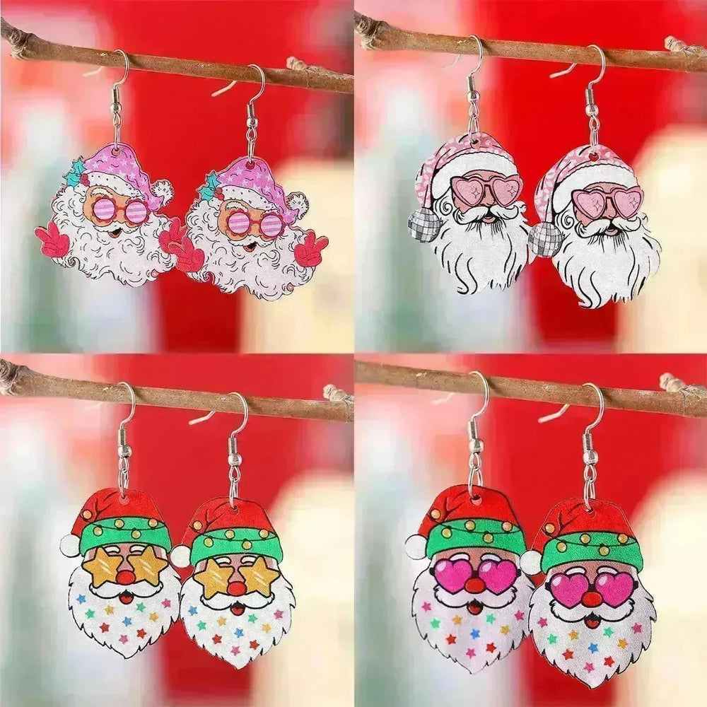 Funny Santa Claus Earrings Christmas Pendant Earrings Gift - EX-STOCK CANADA
