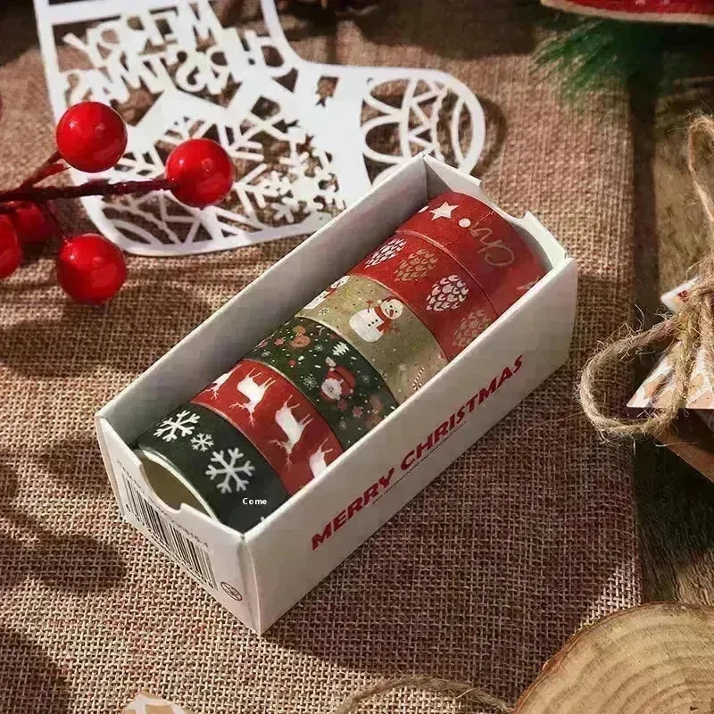 Creative Christmas Gift And Paper Adhesive Tape Journal Tape Christmas Decoration Material Cute Christmas Tape - EX-STOCK CANADA