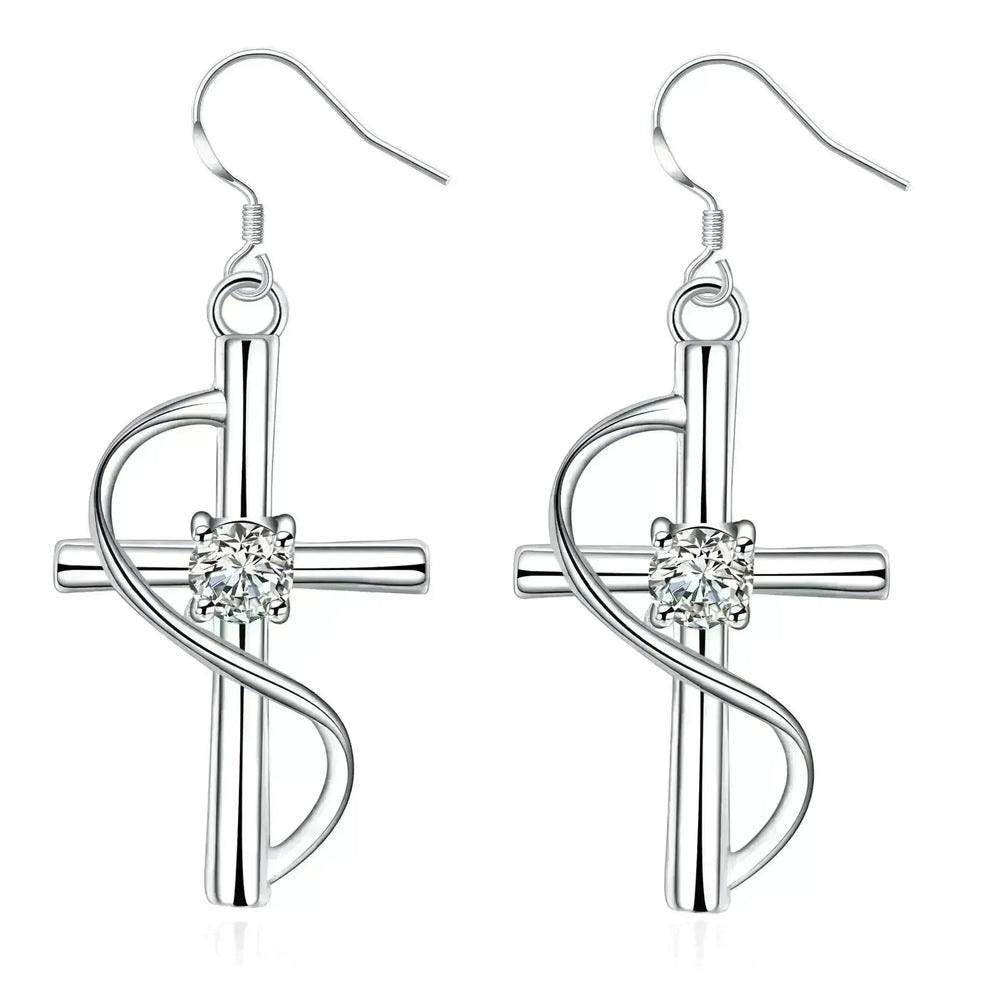 New Cross-border Popular Elongated Silver Dangling  drop Earrings - EX-STOCK CANADA