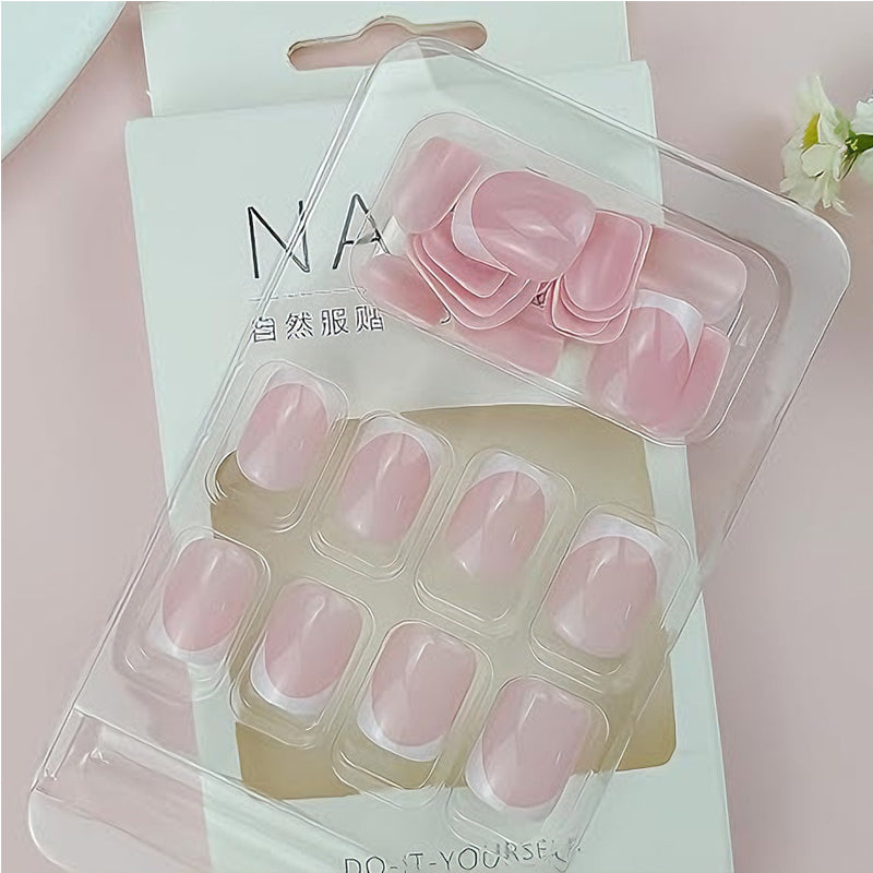 24 PCS Minimalist And Short Flat Nail Art,  Water Pipe Fake Nails, Had Nail Tips False Nail EX-STOCK Canada 