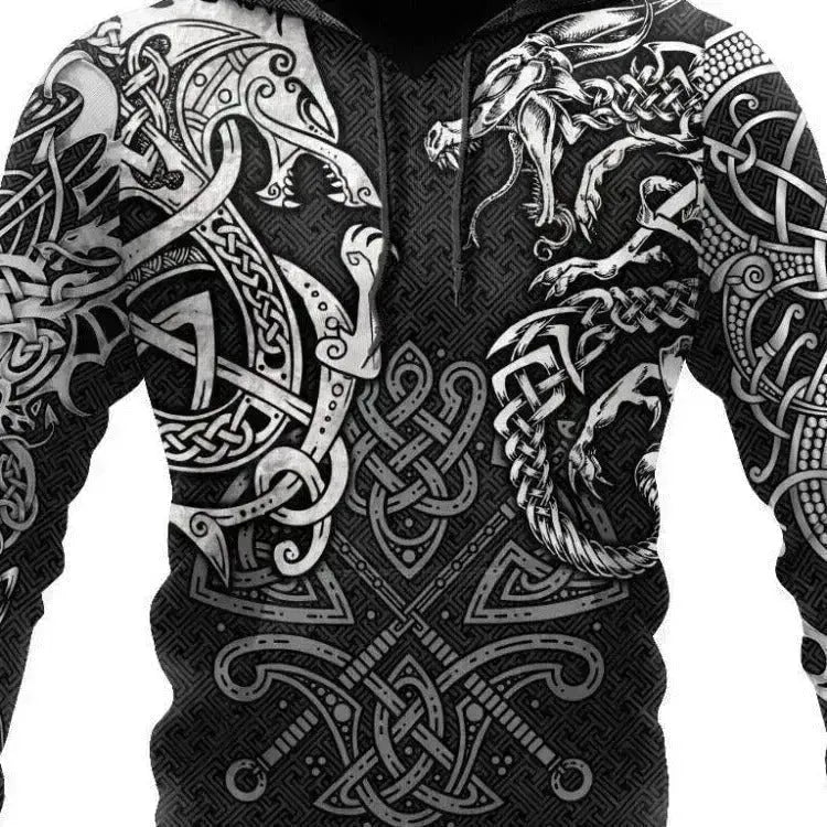Pullover con cappuccio classico della moda di strada stampato da uomo