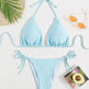 Pure Color Tied Halter Bikini Swimsuit - EX-STOCK CANADA