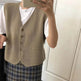 Women Sleeveless V-neck Button Down Knitted Vest Cardigan - EX-STOCK Canada