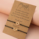 Simple Alloy Sun And Moon Wax Wire Weaving Adjustable Card Lovers Bracelet - EX-STOCK Canada