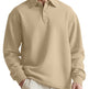 Texture Jacquard Solid Color Men's Long-sleeved Polo Shirt Lapel Loose Sweater EX-STOCK Canada 