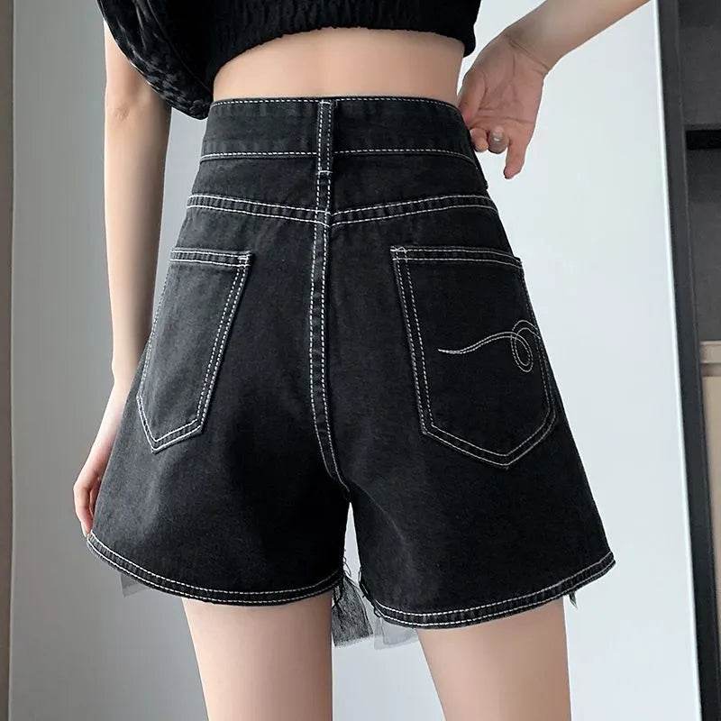 High Waist Design Denim Shorts For Women - EX-STOCK Canada