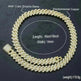 Cubic Copper Inlaid Zircon stone 14mm Diamond Cuban Link Chain necklace - EX-STOCK CANADA