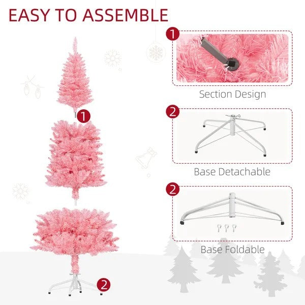 6ft Tall Pencil Artificial Christmas Tree With 479 Branch Tips With Steel Base EX-STOCK Canada 