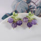 Female Purple Blueberry Fruit Beaded Earrings - EX-STOCK Canada