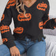 Halloween Contrast Color Pumpkin Cut Long Sleeve Sweater - EX-STOCK Canada