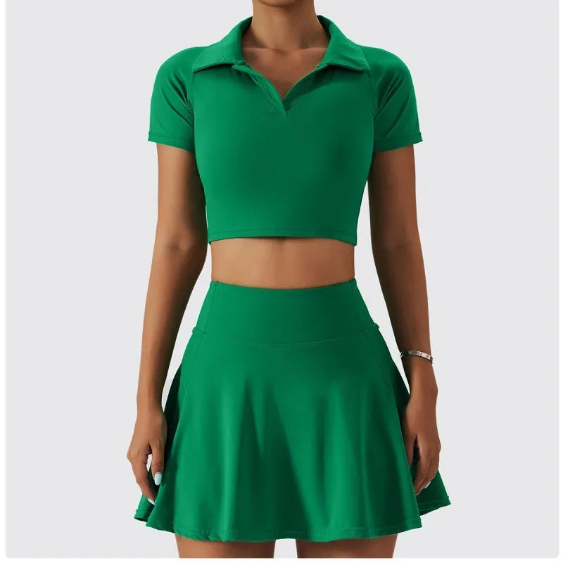 2pcs Tennis Skirt set Sports Skort Workout Exercise Outfit - EX-STOCK CANADA