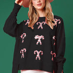 Christmas Fashion Round Neck Sequins Pullover top Sweatshirt for women - EX-STOCK Canada