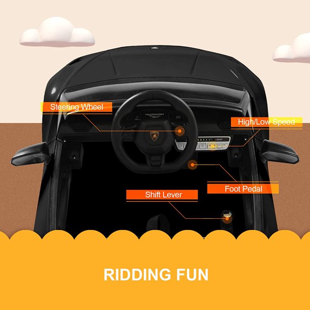2026 12V Lamborghini Huracan DELUXE Kids Electric Ride On Car with Remote Control 