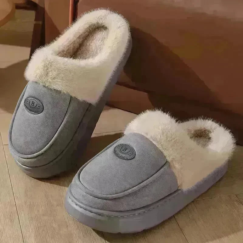 Winter Plush Slippers For Men Casual All-match Warm Suede House Shoes Indoor Non-slip Floor Bedroom Slipper - EX-STOCK CANADA