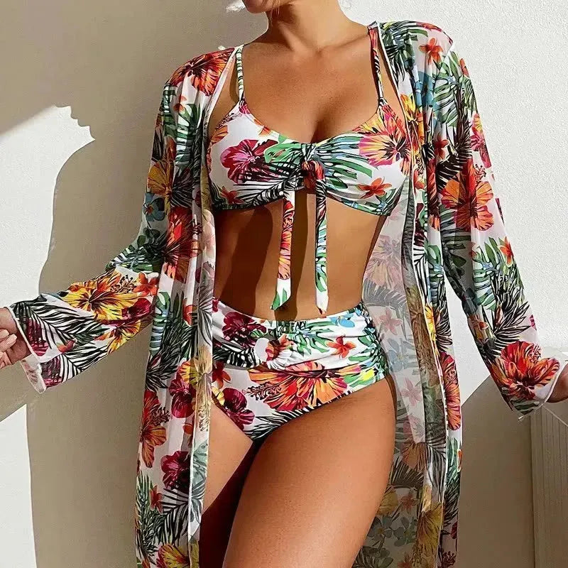 Women's Long Blouse Split Bikini Plus Size Suit - EX-STOCK CANADA