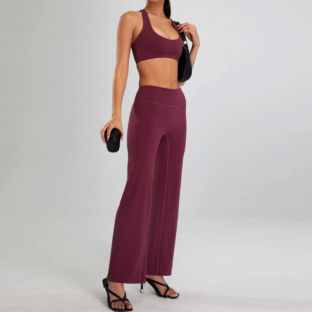 High-intensity Sports Suit Outdoor Running Nude Feel Workout Clothes Slimming High Waist - EX-STOCK CANADA