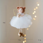 Christmas White Tulle Skirt Golden Wings Angel Girl Pendant EX-STOCK Canada 