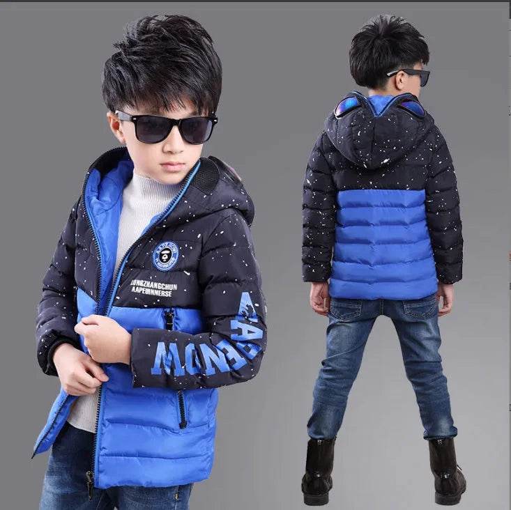 Fashion Boy's Glasses Hooded Warm Cotton Coat - EX-STOCK Canada