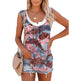 Casual Spring And Summer Tops Printed Sleeveless Pleating Vest T-shirt For Women - EX-STOCK Canada