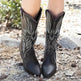 Black Western Cowboy Boots Pointed Toe Shoes Women - EX-STOCK Canada