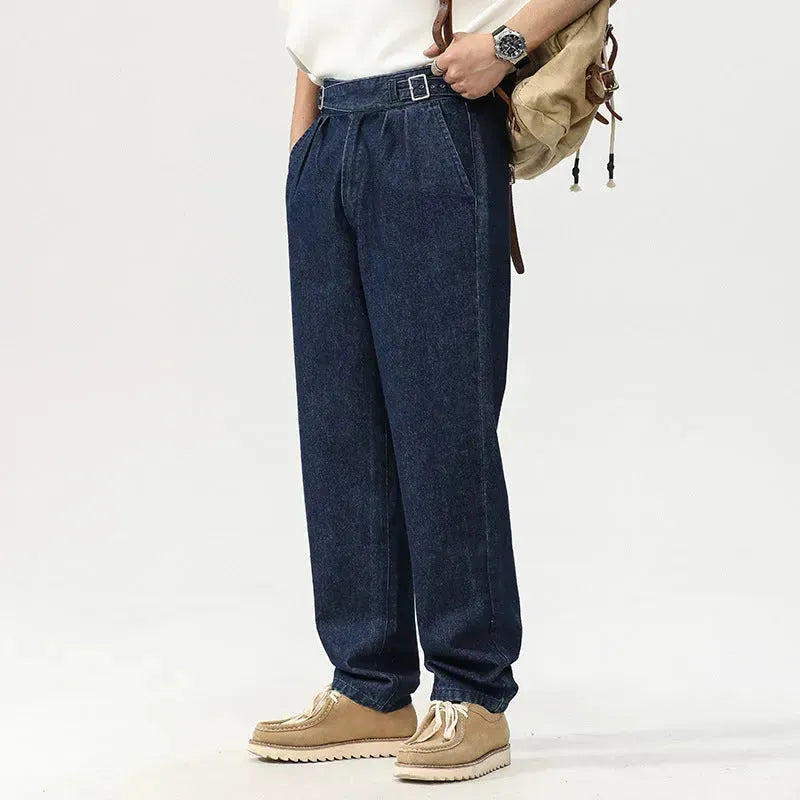 Blue Denim Straight High Waist Jeans pant For Men - EX-STOCK CANADA