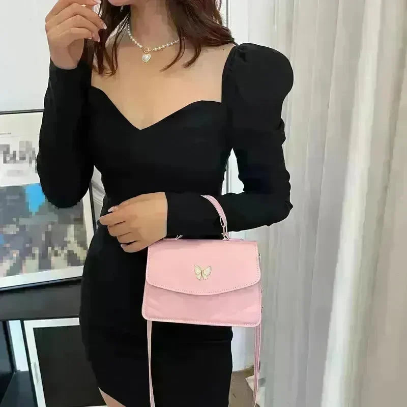 Ladies Leather Square Shaped Flap Quilted Crossbody bag for women - EX-STOCK CANADA