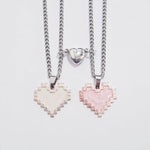 Magnetic Heart-shaped Mosaic Necklace Fashion Personality Couple Love Necklace For Valentine's Day - EX-STOCK Canada