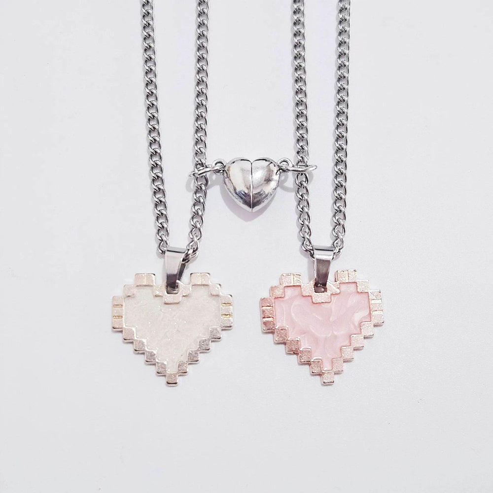 Magnetic Heart-shaped Mosaic Necklace Fashion Personality Couple Love Necklace For Valentine's Day - EX-STOCK Canada