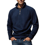 Men's Polar Fleece Top Pure Color Simple Casual Stand Collar Pullover Sweater EX-STOCK Canada 