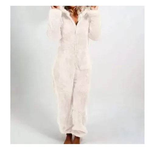 Women Polar Bear Winter hooded pajamas Jumpsuit Lounge wear Sleep wear - EX-STOCK Canada