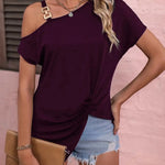 Women Clothes Off Shoulder Blouse Summer Irregular Design Tops Shirt - EX-STOCK CANADA