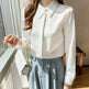 Formal Business Chiffon Blouse Women Long Sleeve White blouse shirt Tops - EX-STOCK CANADA